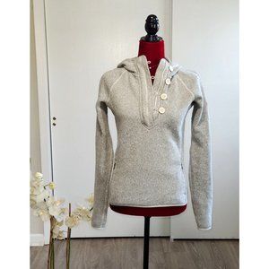 The North Face Womens Gray Crescent Sunshine Hoodie Half Zip Fleece Sz S  1357